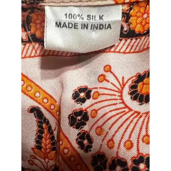 Kaftan Dress OSFM Pink Orange Bohemian Elastic Cinch Flowy - Picture 8 of 8